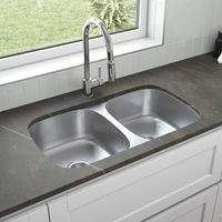 ArtiKitch Kitchen Sink 2 Double Bowl Stainless Steel Inset Undermount Strainer Waste 785mm
