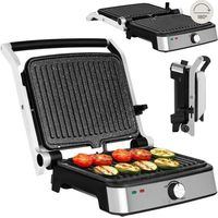 Grill électrique Multifonction - - 2000 W - Revêtement anti-adhérent - Ouverture 180° - Plaques amovibles