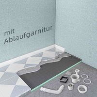 1400x800x40mm XPS Mit Ablaufgarnitur & Ablaufschlauch Befliesbare Duschboard Duschtasse bodeneben Duschelement