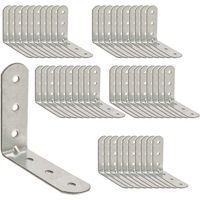 20 Befestigungswinkel, verzinkter Stahl, 40 x 40 x 16 mm, 4 mm Loch, für Regale und Möbel
