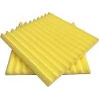 Paquet de 12 panneaux acoustiques, panneaux en mousse acoustique 30 x 30 x 2,5 cm, rembourrage insonorisé haute densité, jaune