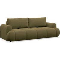 Selsey OMBO DOCE - Canapé convertible 3 places en velours hydrophobe, Vert olive