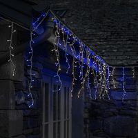 11.8m Outdoor Christmas Snowing Effect LED Icicle Lights Blue White Decoration