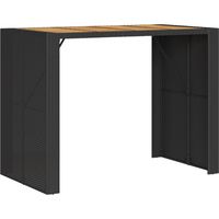 Table de bar de jardin Table d'extérieur et dessus en bois acacia résine tressée