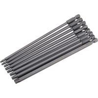 Lot de 8 embouts de tournevis hexagonaux extra longs T8-T40 en acier durable S2 avec tête magnétique de sécurité Torx GROOFOO (150 mm)