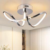 Impianto di illuminazione GBLY per camera e salone: Lampada per camera moderna, lampada per salone con design in cromato, 12W, lampada per cucina interna a 3000K di luce calda bianca