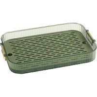 Dekorative Servierplatte, Abtropfschale, Geschirr, leicht zu reinigende Dessertschale, abnehmbare Schmuckschale, Teeteller für Kommode, Büro, Toilette, Aufbewahrung-L Size Green