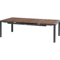 Mesa de jardín extensible Paradize Nogal y grafito 12 plazas de aluminio y acacia - Hespéride