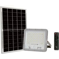 PROJECTEUR LED HAUTE LUMINOSITÉ AVEC PANNEAU SOLAIRE ET TÉLÉCOMMANDE CRÉPUSCULAIRE 100 W