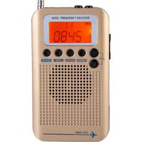 Récepteur radio VHF portable à bande complète pour aéronefs (Or)