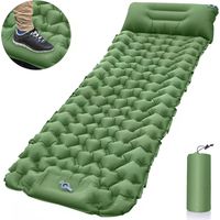 Matelas Gonflable 1 Place, Tente Gonflable, Lit de Camp, Matelas Autogonflant 1 Personne Pliable pour Bivouac Camp Couchage Plage Voiture (Vert)