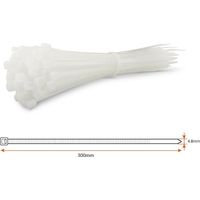 200 Fascette Cablaggio Elettricista Fascetta 4.8 X 300 Mm In Nylon Bianco