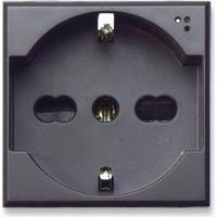 Bipass-Schuko-Steckdose Tekla S44 Graue Farbe 2P+E 10/16A 250V Mattierte Oberfläche 2M