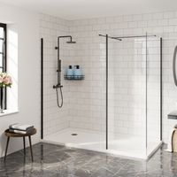 Aquariss 800+1400 Wetroom Screen+215 Return Panel Black