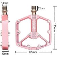 ZTTO 1 paire de pédales de vélo en alliage d'aluminium, 3 roulements à billes, pédales plates, 9/16 pouce, avec revêtement antidérapant