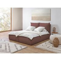 BOBOCHIC - Lit coffre GARANCE avec tête de lit effet oreiller 160x200 Rose
