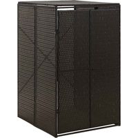 Abri pour poubelle, Cache-poubelle, Conteneur avec Couvercle Noir 70x80x117 cm Résine tressée LKOWF34893