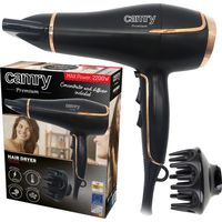 Camry CR2255 Secador de Pelo Profesional 3 Niveles Temperatura, 2 Niveles Velocidad, Cool Shot, Difusor 2200W Negro