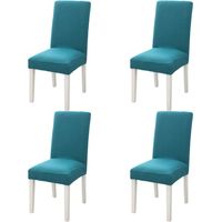 Set of 4 Dining Chair Covers Stretch Chair Covers Soft Chair Slipcover Chair Covers for Dining Room,Turquoise blue