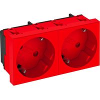 OBO Bettermann Presa 33°, 2 volte contatto di protezione 250V, 10/16A Policarbonato rosso segnale RAL 3001, 6120109