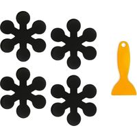 Lot de 20 Stickers de Baignoire Antidérapants pour Salle De Bain, Douche, Tapis de Bain, forme de flocon de neige(Noir 8cm)