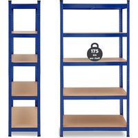 Blau Lagerregal Kellerregal Werkstattregal Schwerlastregal Einstellbar Regal bis 875 kg, 170x75x30cm Metall-Regal Regalsystem für Garage, Werkstatt, Speisekammer Neu