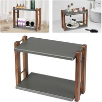 Graue Arbeitsplatten Make-up Organizer, 2-stöckiger Badezimmer Organizer, Waschtisch Organizer mit Belastbarkeit von 15-20kg, Badezimmer Dekoration Sommer Schulbeginn