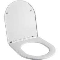 CECIPA Max Sedile WC universale Coperchio con Chiusura Ammortizzata Soft, Sgancio Rapido, Copriwater Antibatterico, Forma di D, Bianco