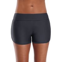Bas de maillot de bain femme gainant, short de bain uni, taille L