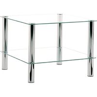 HAKU Möbel Tavolino cromo, Metallo, vetro di sicurezza - Dim. L 39 cm x A 47 cm x P 39 cm, Stile Moderno