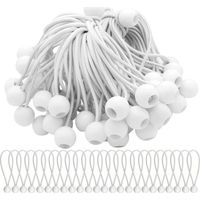 50er-Packung 10 cm lange elastische Bungee-Seile – Wetterfestes weißes Gummi – Für Planen, Zelte, Markisen – Sicherer Halt – Bearsu