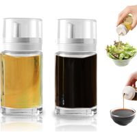 2-pack lekvrije kleine glazen olie- en azijndispenserflessen - 3.4oz (100ml) elk - Perfect voor keuken- en barbecuegebruik