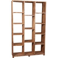 Biblioteca de madera maciza de tilo acabado con efecto natural 121x36x200 cm
