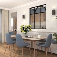Aluminium-Indoor-Glasdach - 3 Glasscheiben mit 3 Bögen und Querstreben - Schwarz - 105 x 123 cm