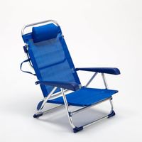 Tumbona silla de playa con reposabrazos estructura de aluminio Gargano - Azul Marino