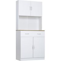 Crédence en bois avec armadietti 2 ante e cassetto 80x40x180cm Bianco