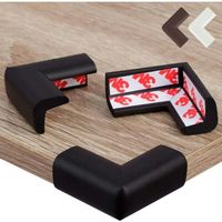 Ensemble de protections d'angle pour bébé - Protections d'angle de table auto-adhésives et sécurité enfant - Protège les nourrissons et les tout-petits des chocs (Noir, ensemble de 12 pièces)