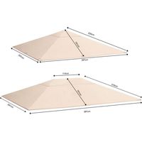 Ersatzdach 250g Garten Pavillon 3x3m Grün Antik Pavillondach Ersatzbezug