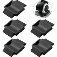 5 Pack Rubber Cups Foot Pads Floor Protectors Coasters for Moving Wheels Black
