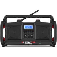 PerfectPro Baustellenradio WORKSTATION mit Netzbetrieb oder 6x D Akku-Batterien