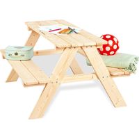 Kindersitzgruppe Nicki, Fichtenholz, unbehandelt für 4 Kinder, 90x85x50 cm