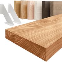 LAMO Manufaktur étagère murale en bois massif, bord régulier, étagère de rangement Vintage, bois foncé / équerre blanche 90cm, LWG-01-A-004-90VW
