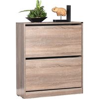 Schuhschrank mit 2 Klapptüren, Eichenfarbe 73x26xh.84 cm