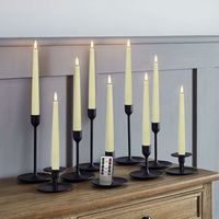 10 Inch Flameless Taper Candles - Realistic 3D Flame with Wick, Real Ivory Wax, Flickering LED Candlesticks, Springtime Decor, Auto Timer, Remote Control - 6 Pack