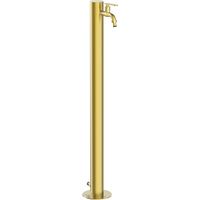Wassersäule Garten Edelstahl 304 gold gebürstet 93 cm – freistehender Garten Wasserhahn mit Schlauchanschluss, Outdoor Wasserstelle GardWell