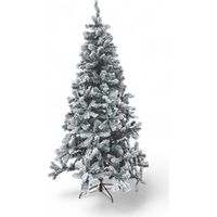 Albero di natale folto e luminoso effetto innevato realistico base in metallo Sestriere - 150 cm