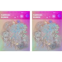 90 Pcs Holographic Stickers, Glitter Shiny Iridescent Transparent Resin Sticker Decals for Scrapbook Junk Journal Water Bottles Paper Crafts
