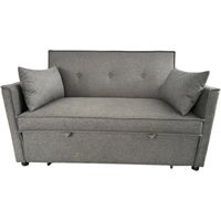 Divano letto Steven in tessuto grigio scuro cm 130×86×80