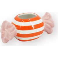 Pot de fleurs décoratif cache-pot style Toffee Candy coloris orange et rose 12,5 x 6 x 6 cm - PANGIVO