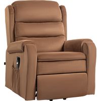Poltrona Alzapersona Reclinabile 160° Poggiapiedi Telecomando Velluto Marrone 85x88x109 cm